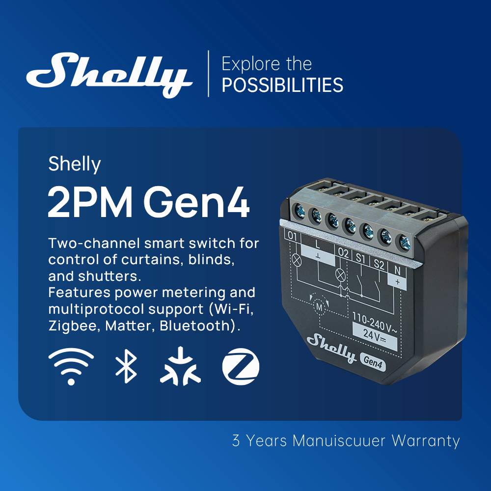 Shelly 2PM Gen4 Zigbee 2 Chann - Shelly Relay Module บทวิจารณ์และราคา