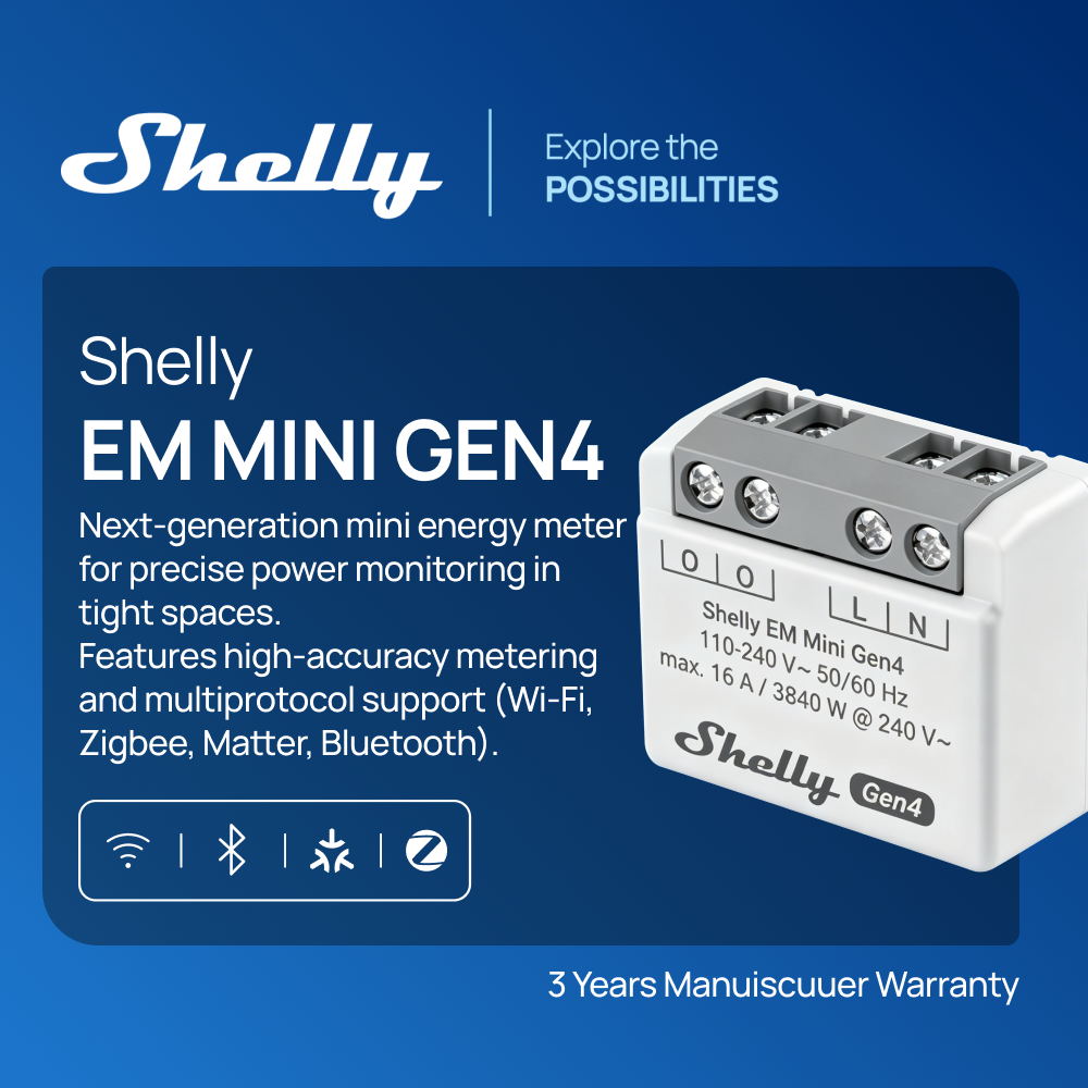 Shelly EM Mini Gen4 Matter Com - Shelly Relay Module บทวิจารณ์และราคา