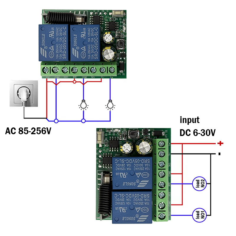 DC 12V 24V AC 220V RF433 2CH M - 433Mhz Receiver Module บทวิจารณ์และราคา