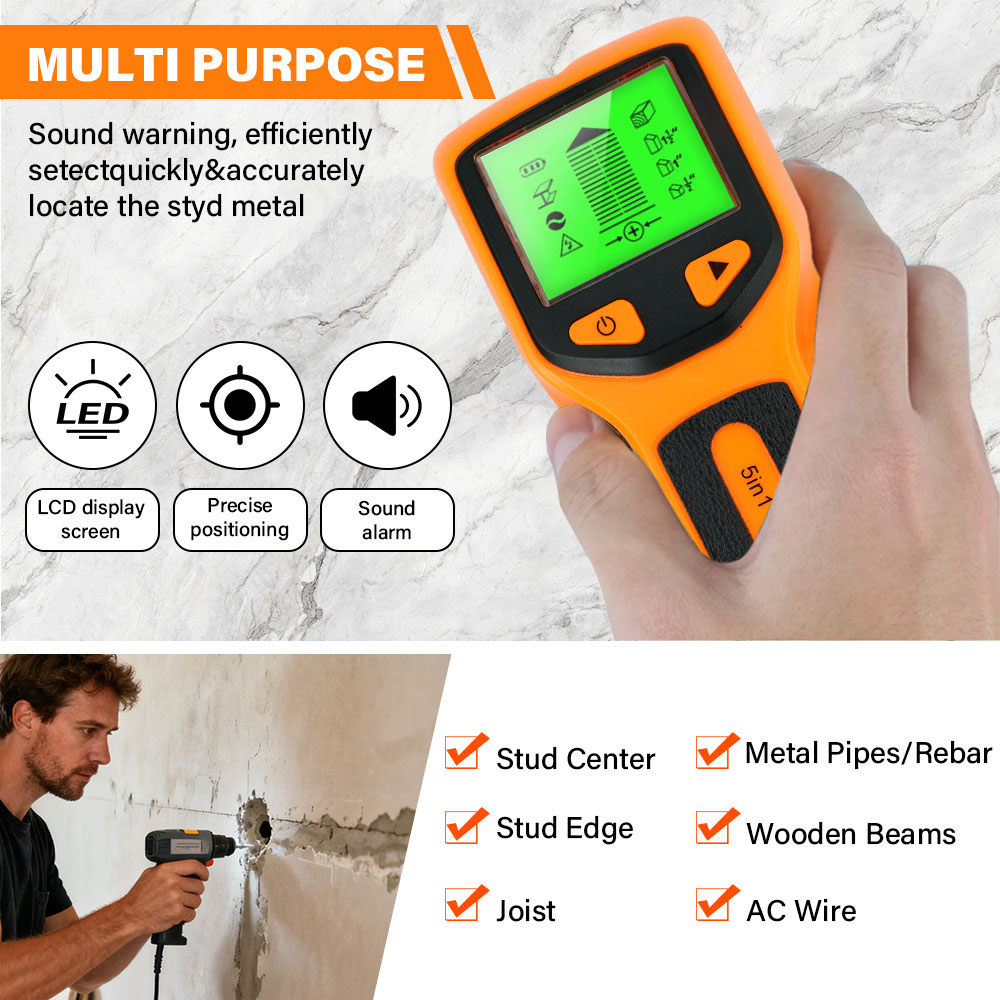 Wall Stud Detector 5 in 1 Hand - Water Leak Detector Wired บทวิจารณ์และราคา