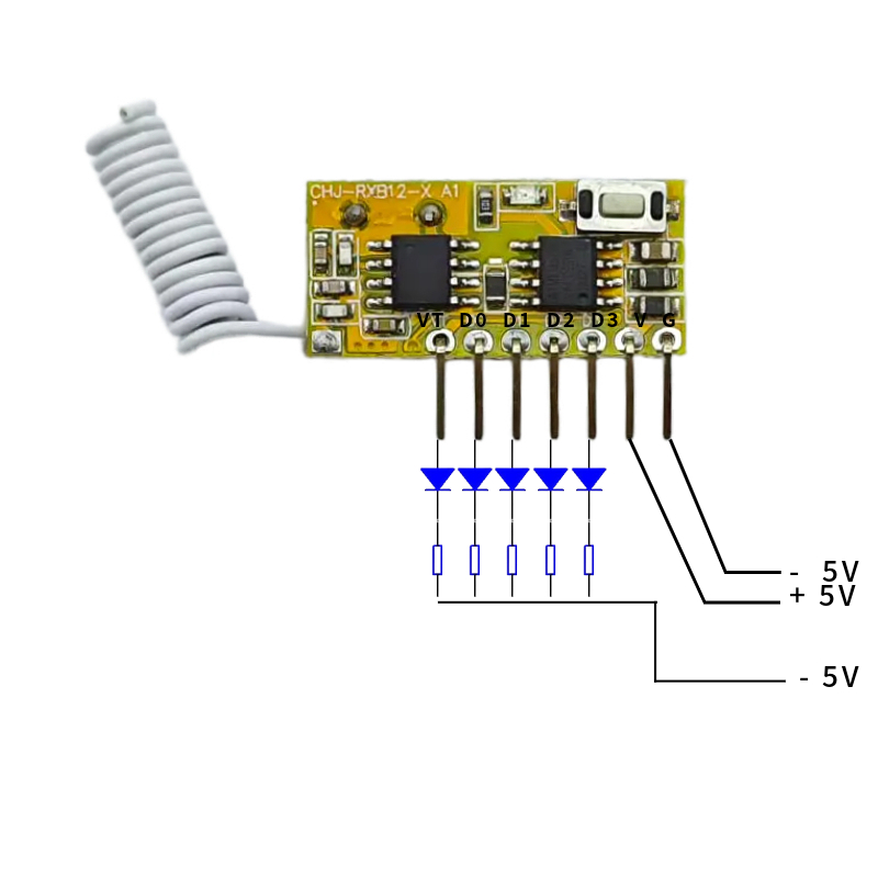 5V DC 4channel RF Receiver Tra - 433Mhz Receiver Module บทวิจารณ์และราคา
