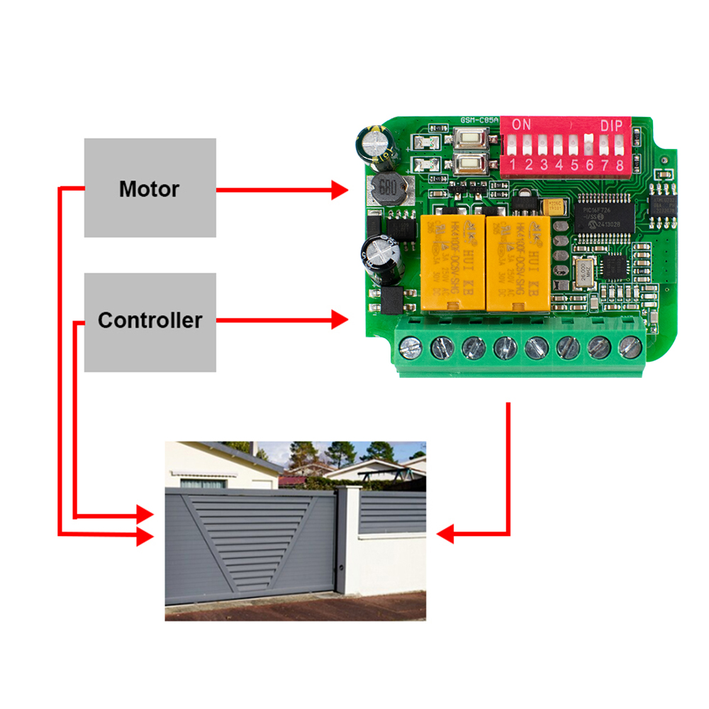 Garage Door Receiver Controlle - 433Mhz Receiver Module บทวิจารณ์และราคา