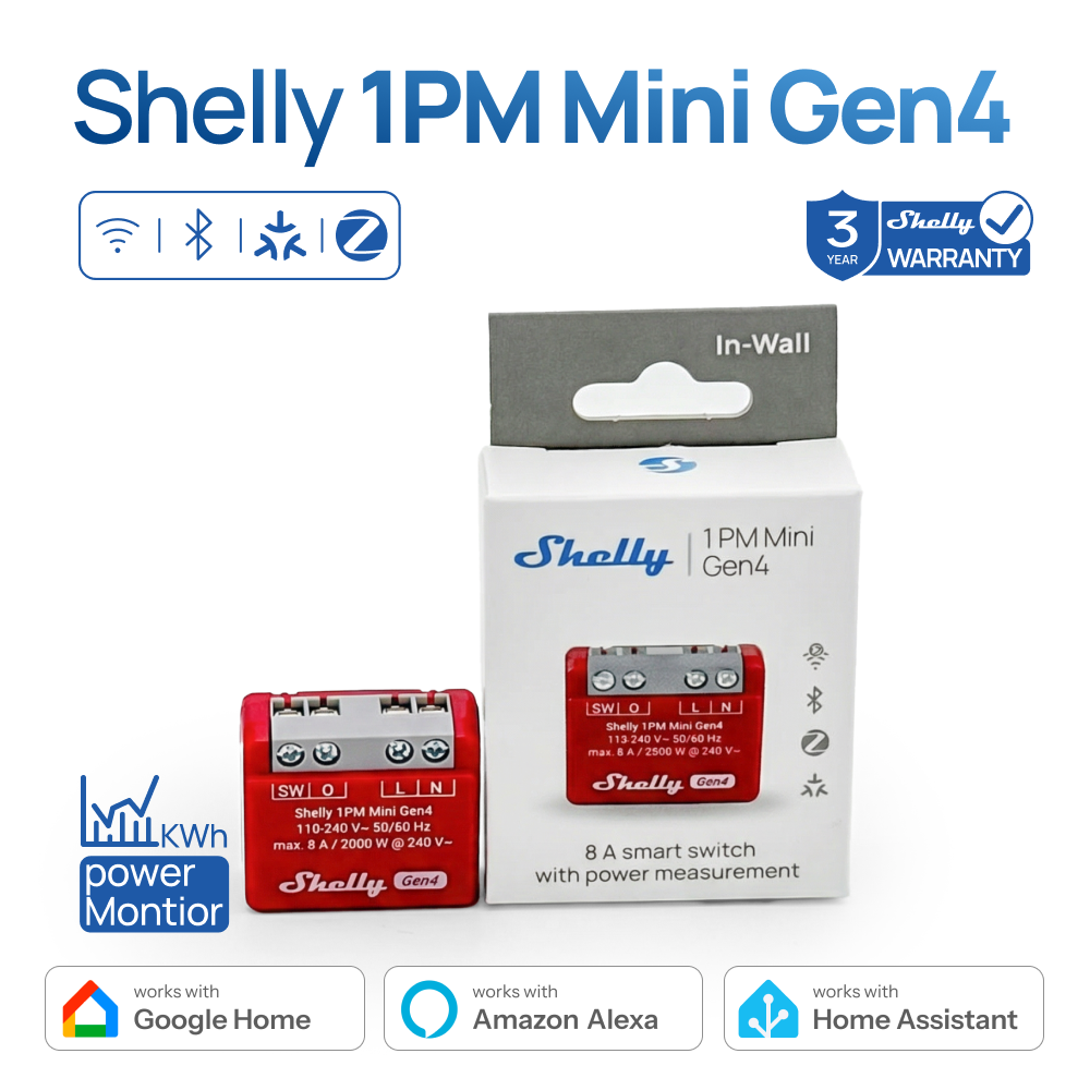 Shelly 1PM Mini Gen4 Zigbee Sm - Shelly Relay Module บทวิจารณ์และราคา
