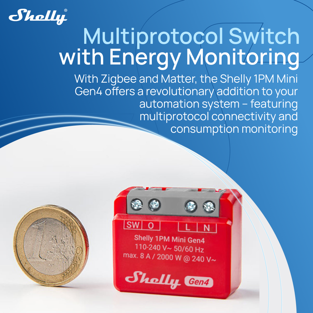 Shelly 1PM Mini Gen4 Zigbee Sm - Shelly Relay Module บทวิจารณ์และราคา