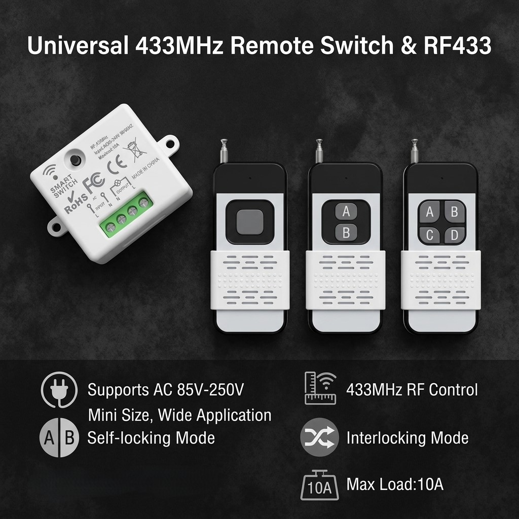 220V 1CH Wireless Remote Contr - 433Mhz Receiver Module บทวิจารณ์และราคา
