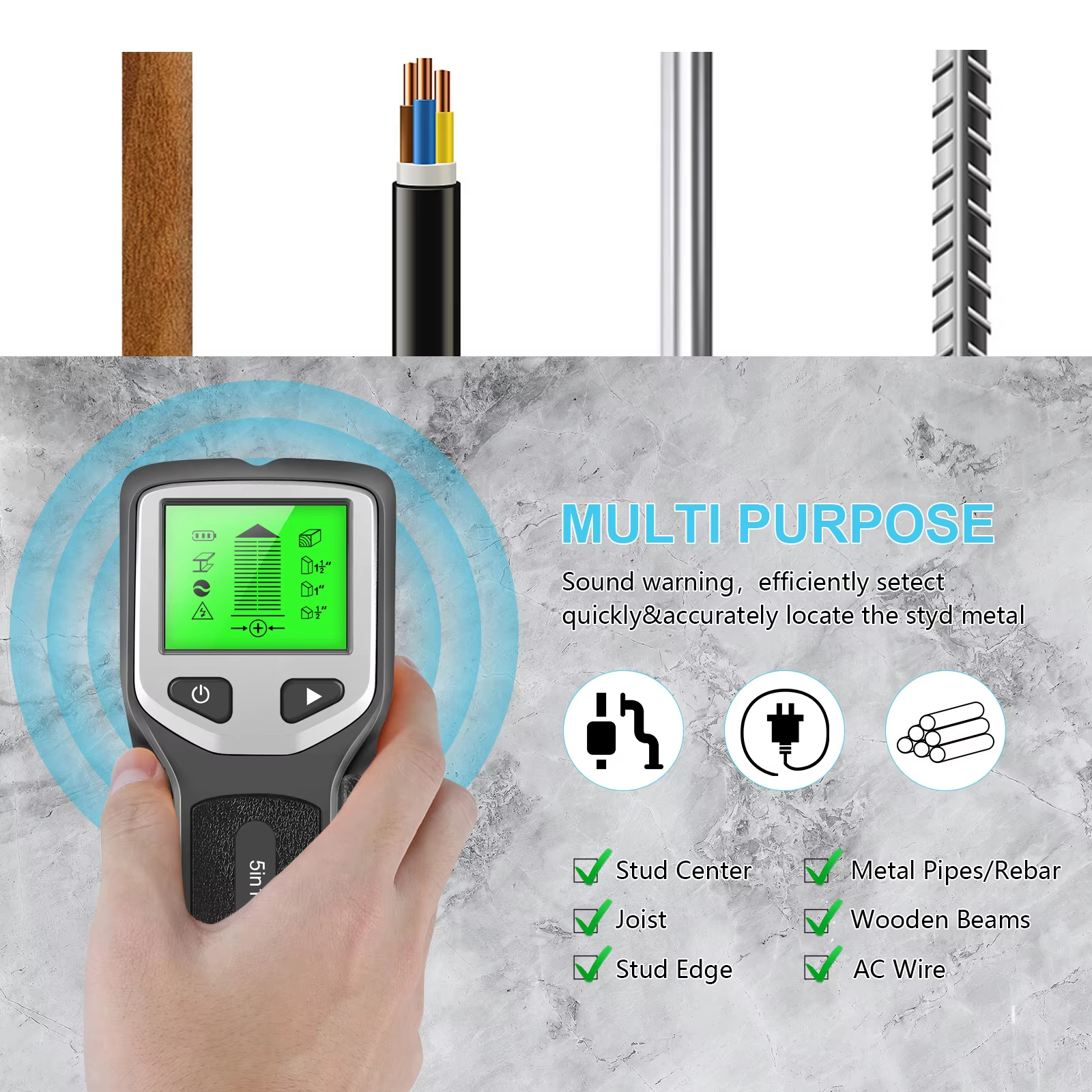 New 5-In-1 Wall Detector Handh - Water Leak Detector Wired บทวิจารณ์และราคา