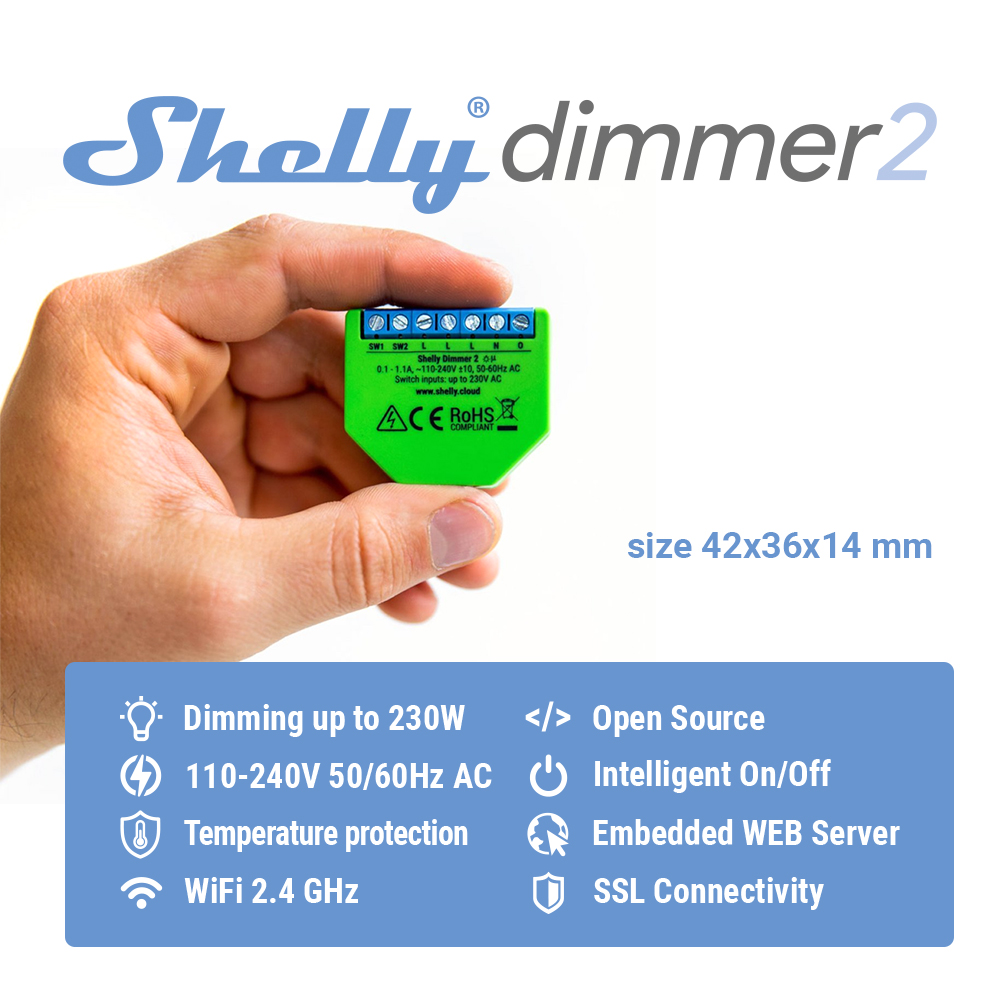Shelly Dimmer 2 Smart Switch M - Shelly Relay Module บทวิจารณ์และราคา