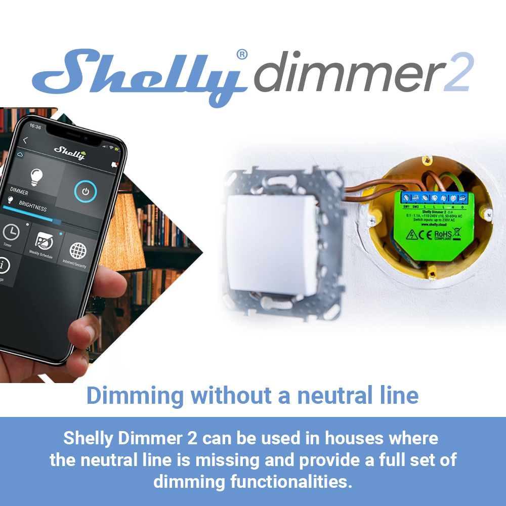 Shelly Dimmer 2 Smart Switch M - Shelly Relay Module บทวิจารณ์และราคา